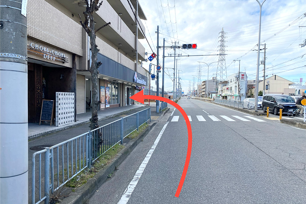 ひさい整骨院から近隣駐車場までの道順写真1